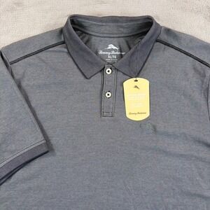 Tommy Bahama Marlin Logo Polo Shirt in Black Men XL Short Sleeve NWT $100